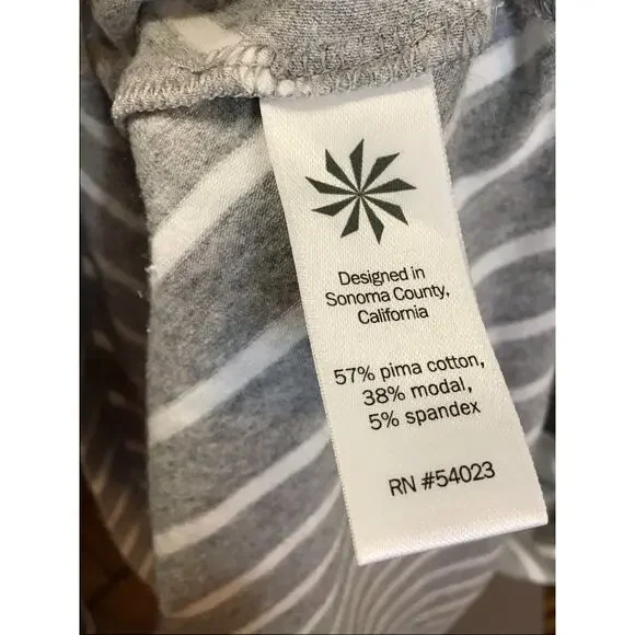 Athleta Women Scoop Neck Striped Maxi Dress Sz.Med EUC Gray Comfortable Athletic - Picture 6 of 9